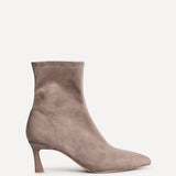 Upgrade Mocha Faux Suede Kitten Heel Sock Boots