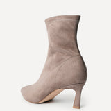 Upgrade Mocha Faux Suede Kitten Heel Sock Boots