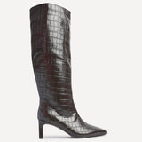 Uptown Brown Croc Long Boots