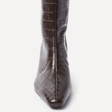 Uptown Brown Croc Long Boots