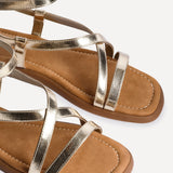 Valor Gold Strappy Flat Sandals