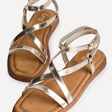 Valor Gold Strappy Flat Sandals
