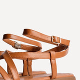 Valor Tan Strappy Flat Sandals
