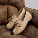 Vanish Beige Faux Suede Loafers
