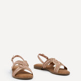 Vasvi Rose Gold Knitted Sandals