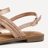 Vasvi Rose Gold Knitted Sandals