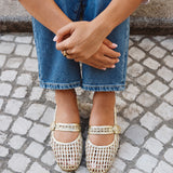 Venice Gold Mesh Mary Jane Pumps