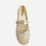 Venice Gold Mesh Mary Jane Pumps