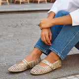 Venice Gold Mesh Mary Jane Pumps