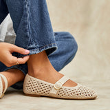 Verona Beige Handwoven Mary Jane Pumps