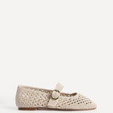 Verona Beige Handwoven Mary Jane Pumps