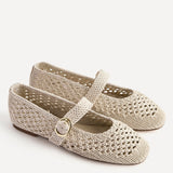 Verona Beige Handwoven Mary Jane Pumps