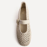 Verona Beige Handwoven Mary Jane Pumps