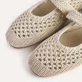 Verona Beige Handwoven Mary Jane Pumps