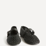 Verona Black Handwoven Mary Jane Pumps