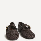 Verona Brown Handwoven Mary Jane Pumps