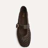 Verona Brown Handwoven Mary Jane Pumps