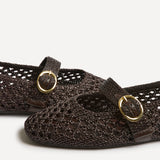 Verona Brown Handwoven Mary Jane Pumps