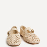 Verona Beige Handwoven Mary Jane Pumps