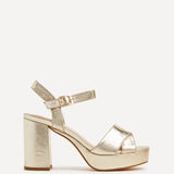 Verony Gold Platform Block Heels