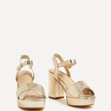 Verony Gold Platform Block Heels