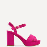 Verony Fuchsia Suede Platform Block Heels