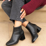 Verse Black Faux Leather Ankle Boots