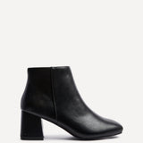 Verse Black Faux Leather Ankle Boots