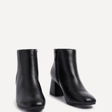 Verse Black Faux Leather Ankle Boots