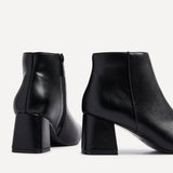 Verse Black Faux Leather Ankle Boots