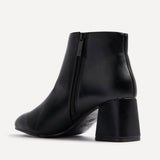Verse Black Faux Leather Ankle Boots