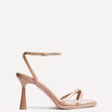 Verve Tan Faux Leather Crossover Stiletto Heel