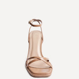 Verve Tan Faux Leather Crossover Stiletto Heel