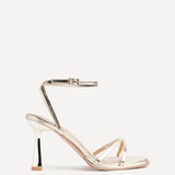 Verve Gold Faux Leather Crossover Stiletto Heel