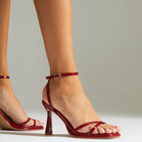 Verve Red Faux Leather Crossover Stiletto Heel