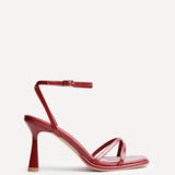 Verve Red Faux Leather Crossover Stiletto Heel