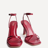 Verve Red Faux Leather Crossover Stiletto Heel