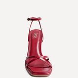 Verve Red Faux Leather Crossover Stiletto Heel
