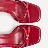 Verve Red Faux Leather Crossover Stiletto Heel