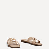 Vida Mocha & Gold Flat Sandals