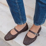 Vienna Brown Mary Jane Flats