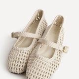 Vienna Ivory Mary Jane Flats