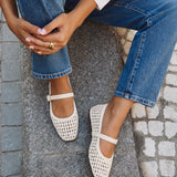 Vienna Ivory Mary Jane Flats