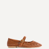 Vienna Tan Mary Jane Flats