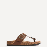 View Brown Soft Footbed Flat Sandals