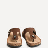 View Brown Soft Footbed Flat Sandals