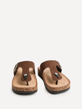 View Brown Soft Footbed Flat Sandals