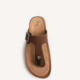 View Brown Soft Footbed Flat Sandals
