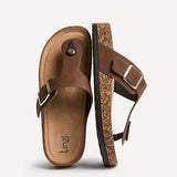 View Brown Soft Footbed Flat Sandals