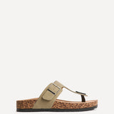 View Taupe Soft Footbed Flat Sandals